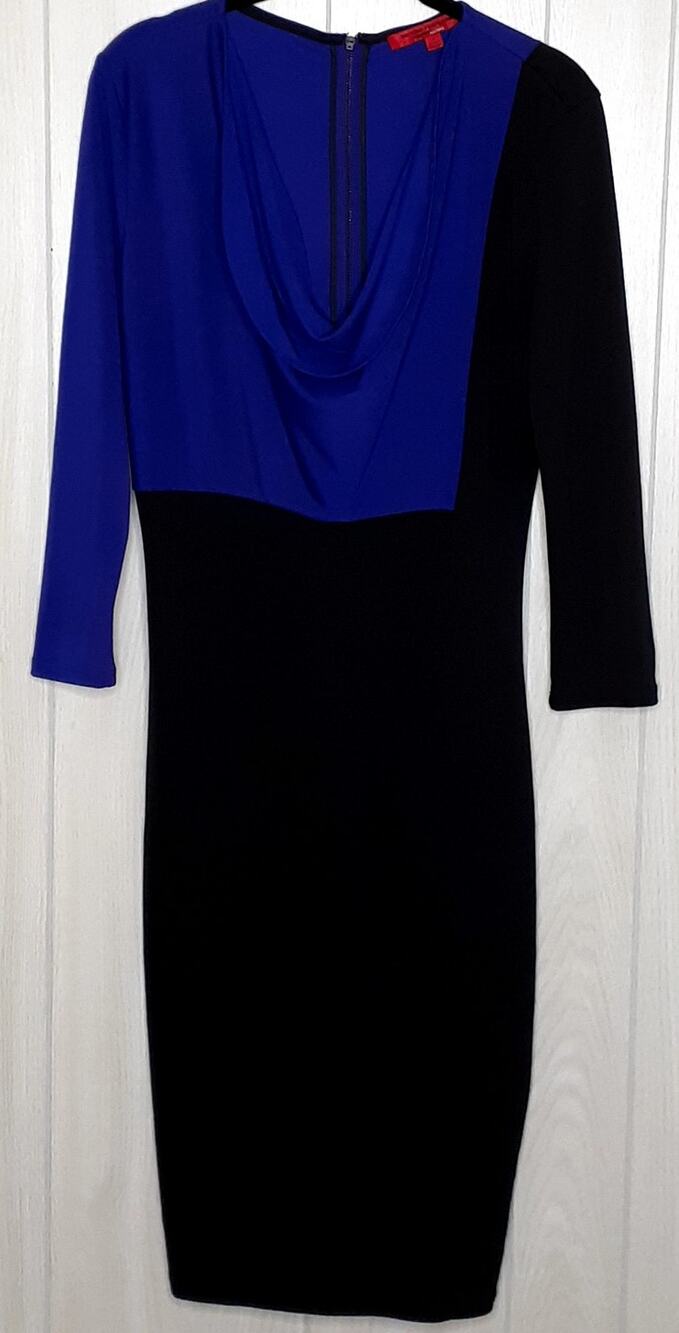 Narciso Rodriguez Black Long Sleeve Color Block Dress Size Small